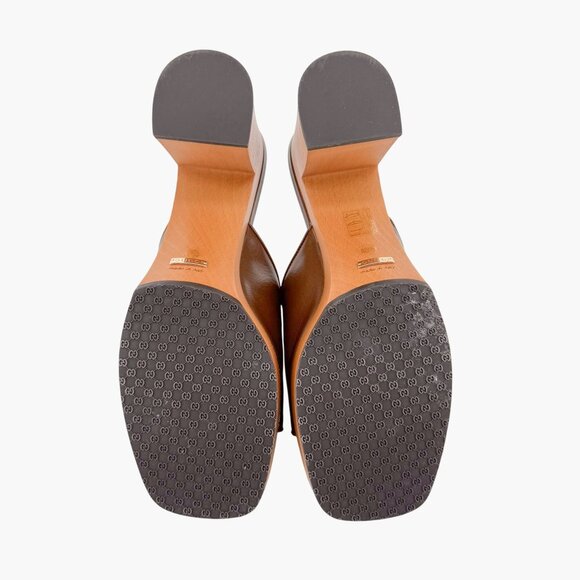 Gucci Houdan Horsebit Platform Sandals EU 40.5 US 10.5 Brown Mule Block Heel - Picture 4 of 14